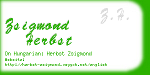 zsigmond herbst business card